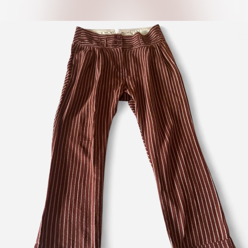 Striped  free people Pants in Rust and Cream